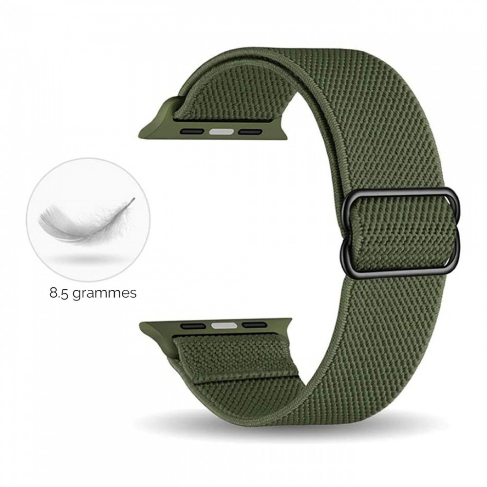 Bracelet nylon élastique sport, réglable, souple, lavable - Turquoise - Apple Watch 42mm / 44mm / 45mm