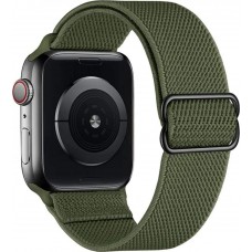 Sportliches elastisches Nylonarmband, verstellbar, weich, waschbar - Dunkelgrün - Apple Watch 44/45/46/49 mm