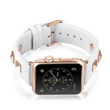 Bracelet punk en cuir véritable taille ajustable - Blanc - Apple Watch 38/40/41/42 mm