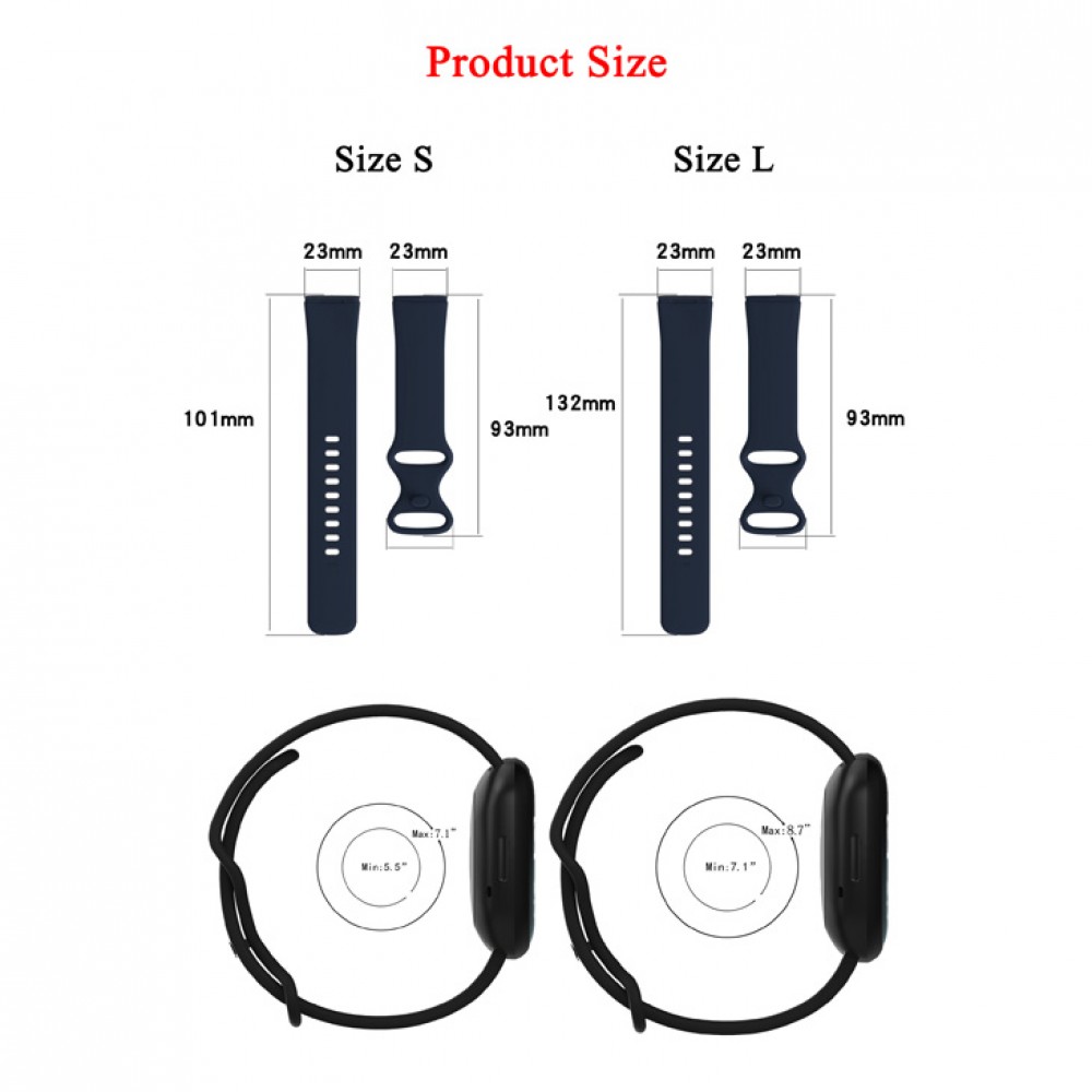 Silikonarmband Fitbit Charge 5 - Grösse S - Rosa - Fitbit Charge 5