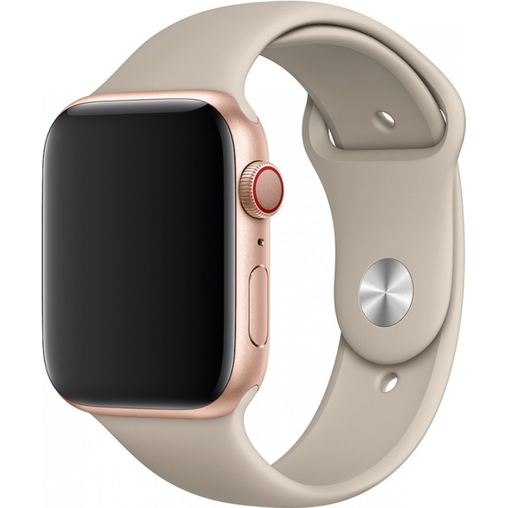 Bracelet sport en silicone beige Apple Watch 42mm 44mm 45mm