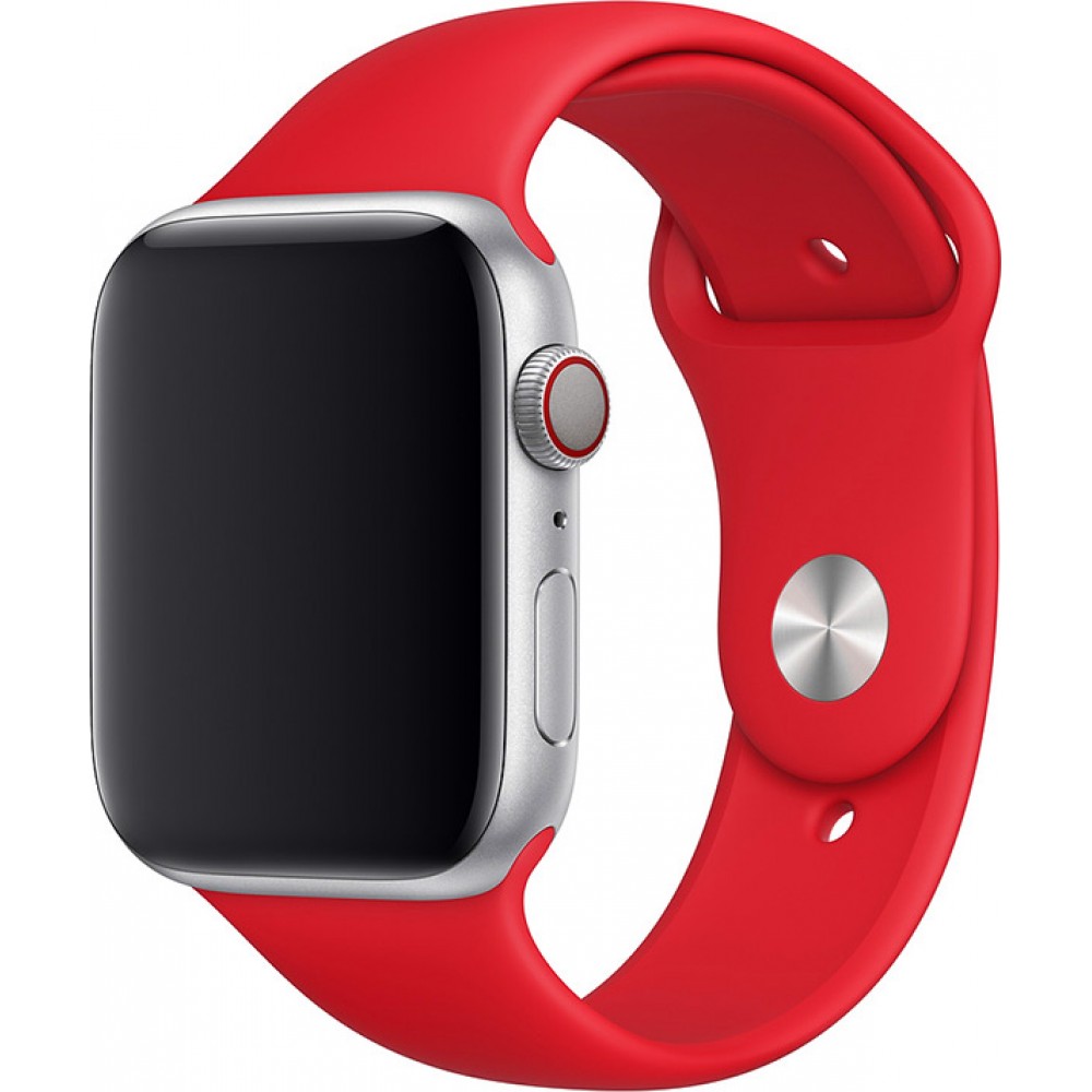 Bracelet sport en silicone rouge feu - Apple Watch 42mm / 44mm / 45mm