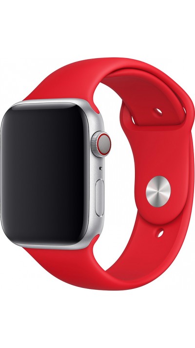 Bracelet sport en silicone rouge feu - Apple Watch 42mm / 44mm / 45mm