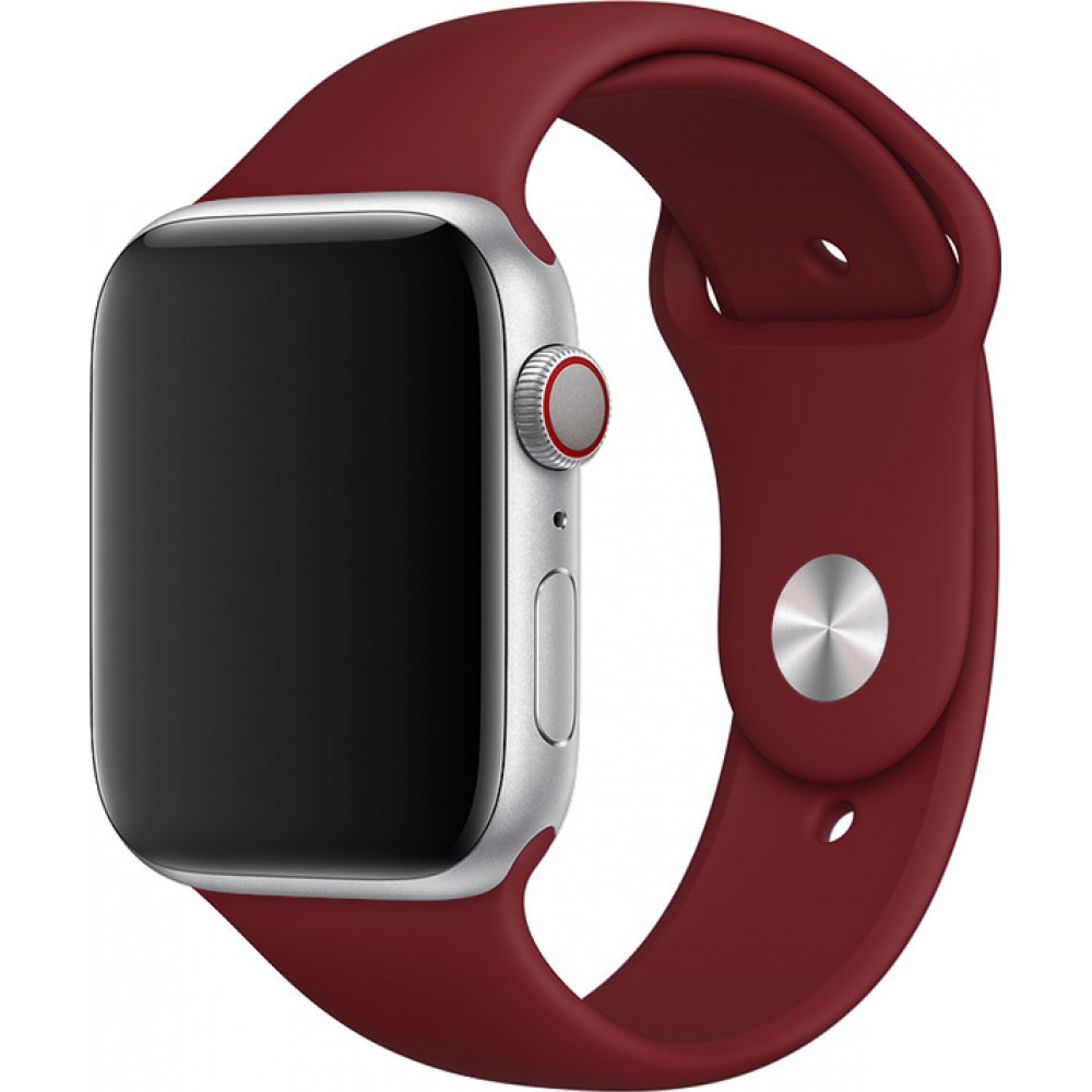 Bracelet sport en silicone rouge bordeau - Apple Watch 44/45/46/49 mm
