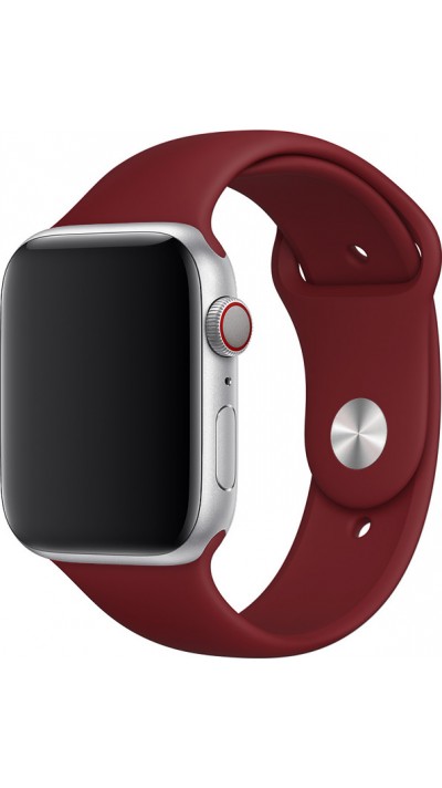 Bracelet sport en silicone rouge bordeau - Apple Watch 42mm / 44mm / 45mm