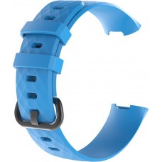 Sportliches Silikon Armband - Grösse L - Hellblau - Fitbit Charge 3 / 4