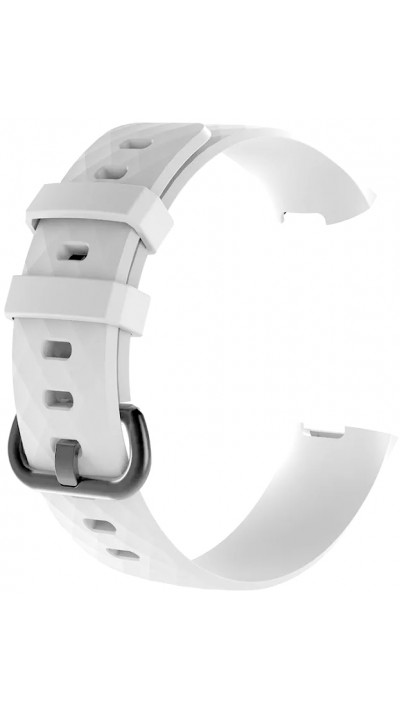 Bracelet sportif en silicone - Taille L - Blanc - Fitbit Charge 3 / 4