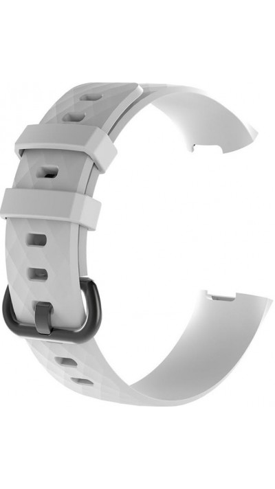 Bracelet sportif en silicone - Taille L - Gris - Fitbit Charge 3 / 4