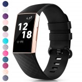 Sportliches Silikon Armband - Grösse L - Weiss - Fitbit Charge 3 / 4
