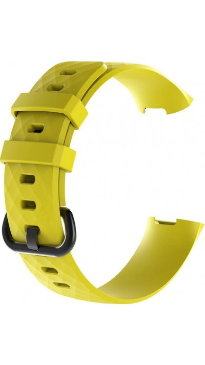 Bracelet sportif en silicone - Taille L - Jaune - Fitbit Charge 3 / 4