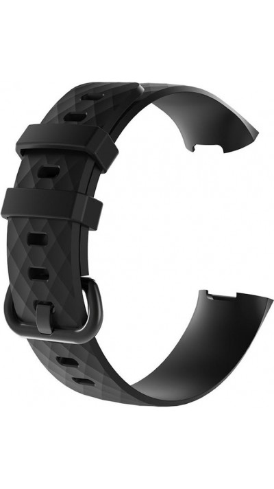 Bracelet sportif en silicone - Taille L - Noir - Fitbit Charge 3 / 4