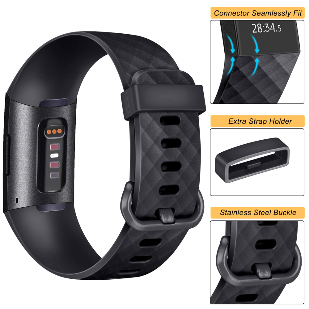 Sportliches Silikon Armband - Grösse L - Ozean - Fitbit Charge 3 / 4