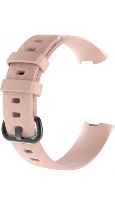 Bracelet sportif en silicone - Taille L - Rose - Fitbit Charge 3 / 4