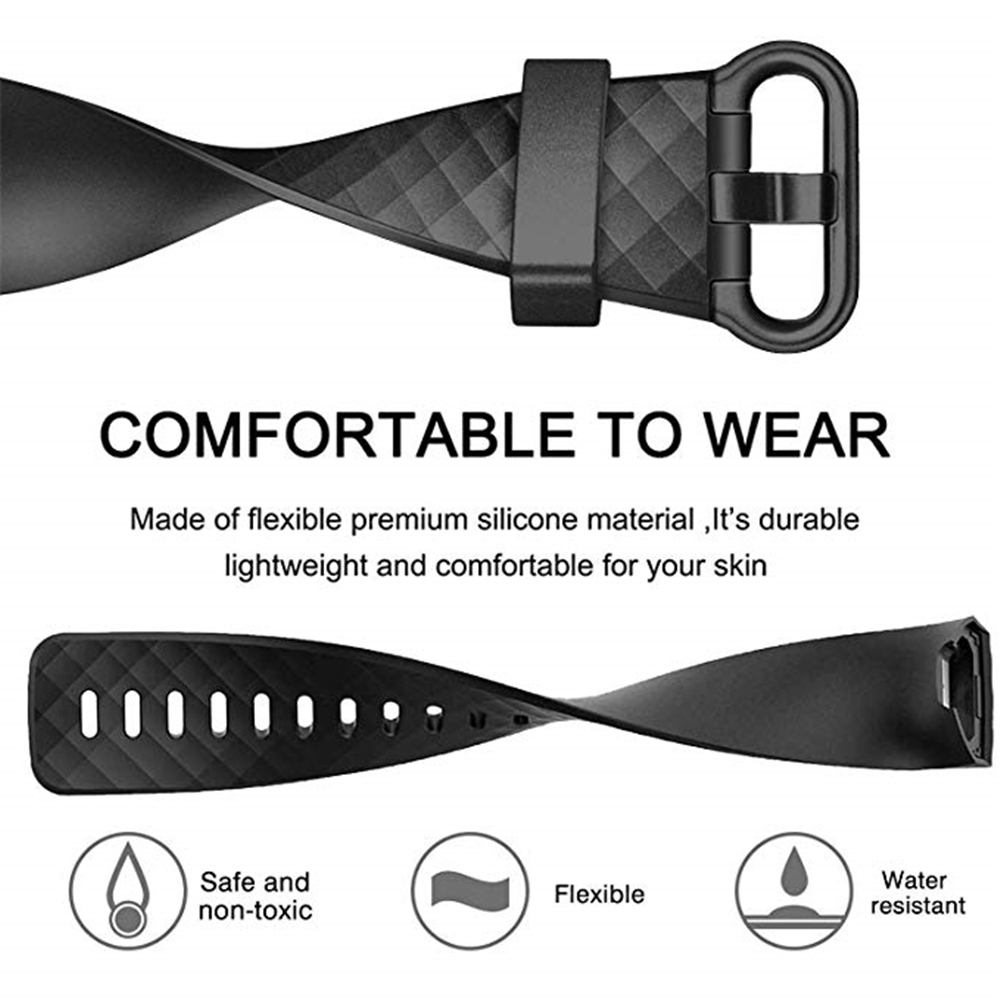 Sportliches Silikon Armband - Grösse L - Rosa - Fitbit Charge 3 / 4