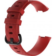 Sportliches Silikon Armband - Grösse L - Rot - Fitbit Charge 3 / 4