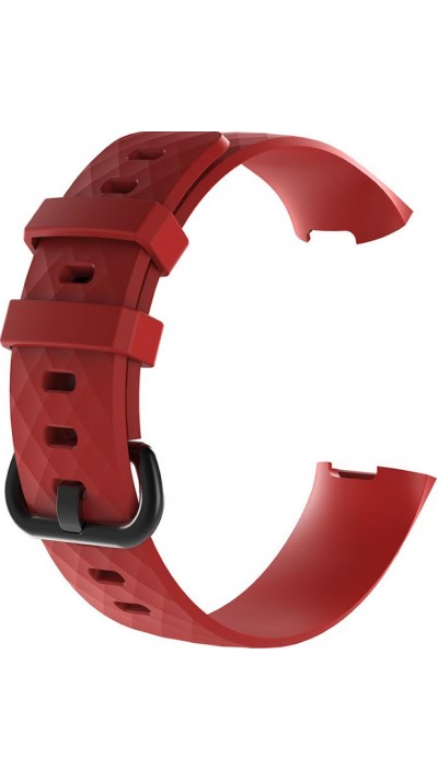 Bracelet sportif en silicone - Taille L - Rouge - Fitbit Charge 3 / 4