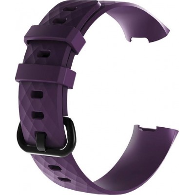 Sportliches Silikon Armband - Grösse L - Violett - Fitbit Charge 3 / 4