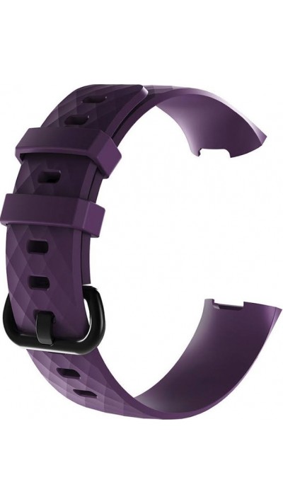 Bracelet sportif en silicone - Taille L - Violet - Fitbit Charge 3 / 4