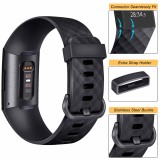 Sportliches Silikon Armband - Grösse S - Weiss - Fitbit Charge 3 / 4