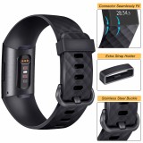 Sportliches Silikon Armband - Grösse S - Schwarz - Fitbit Charge 3 / 4