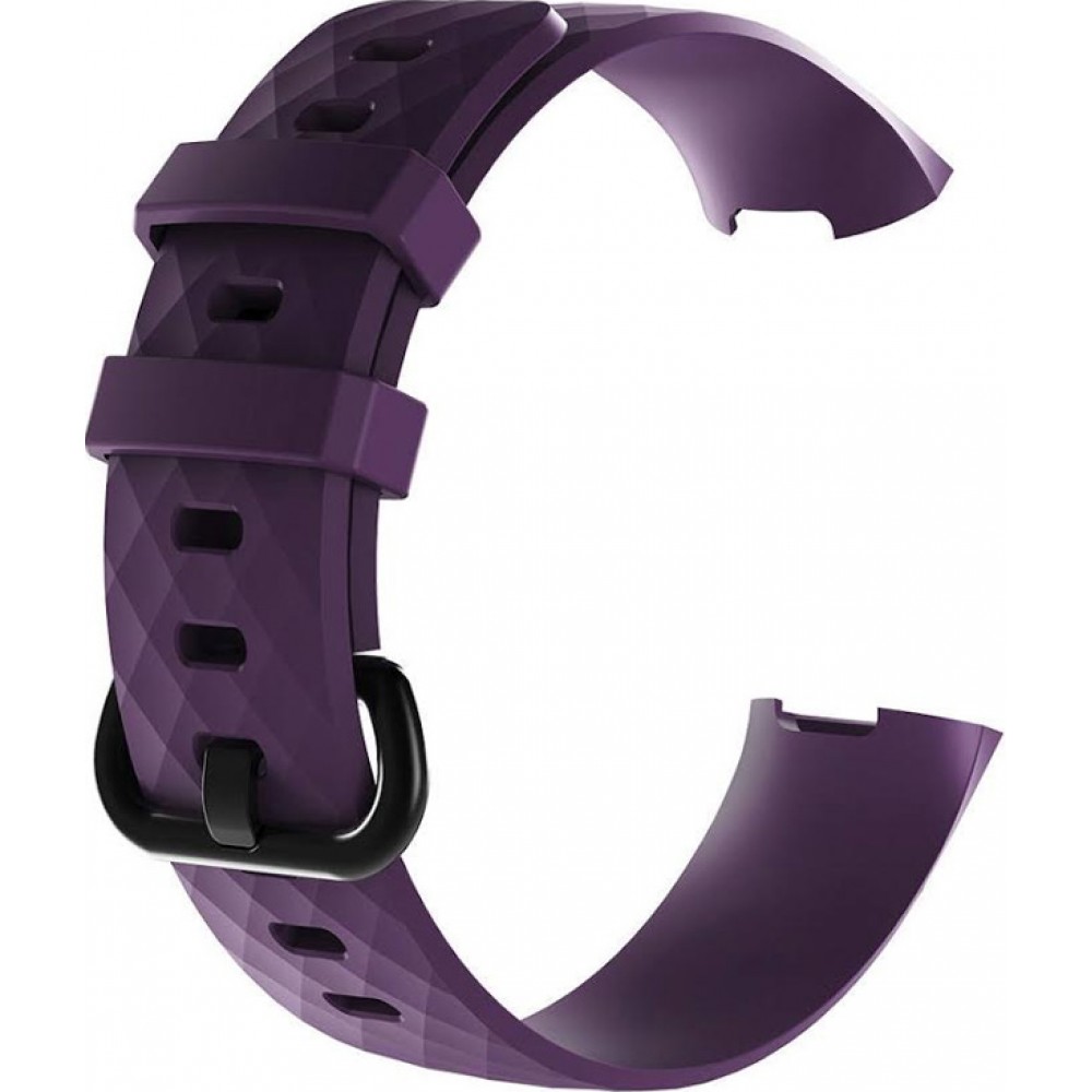 Bracelet sportif en silicone - Taille S - Violet - Fitbit Charge 3 / 4