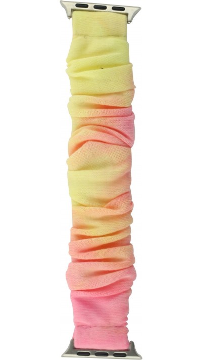 Bracelet tissu chouchous dégradé rose jaune - Apple Watch 38/40/41/42 mm