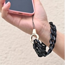 Bracelet universel attache pour coque/fourre téléphone chaine colorée - Noir