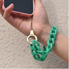 Bracelet universel attache pour coque/fourre téléphone chaine colorée - Vert