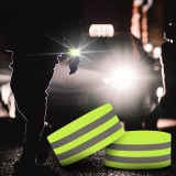 2er Set Hochsichtbare Reflektierende Armbänder Nylon Sicherheitsarmbänder für Nachtaktivitäten