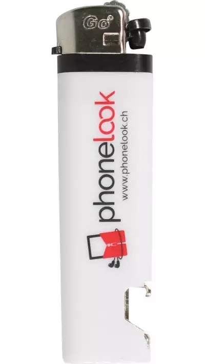 Feuerzeug Lighter mit integriertem Flaschenöffner - PhoneLook - Weiss