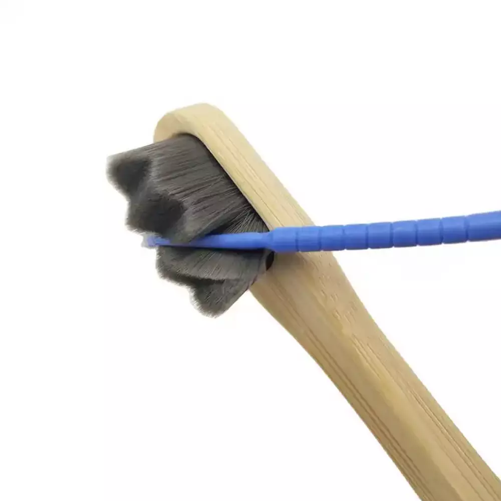 Brosse à dents eco bois avec Nano poils Bamboo eco-friendly toothbrush - Blanc