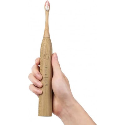 Brosse à dents électronique bambou eco-friendly avec station de charge + 3 embouts