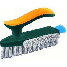 Brosse de nettoyage fenêtres et sols 4 en 1 avec manche pratique pour cuisine/WC/salon - Vert