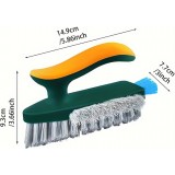 Brosse de nettoyage fenêtres et sols 4 en 1 avec manche pratique pour cuisine/WC/salon - Vert