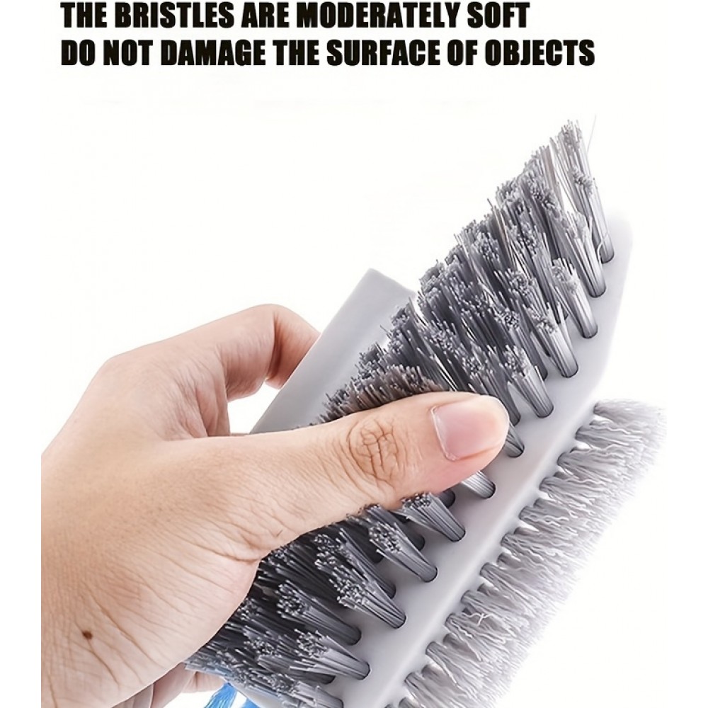 Brosse de nettoyage fenêtres et sols 4 en 1 avec manche pratique pour cuisine/WC/salon - Vert