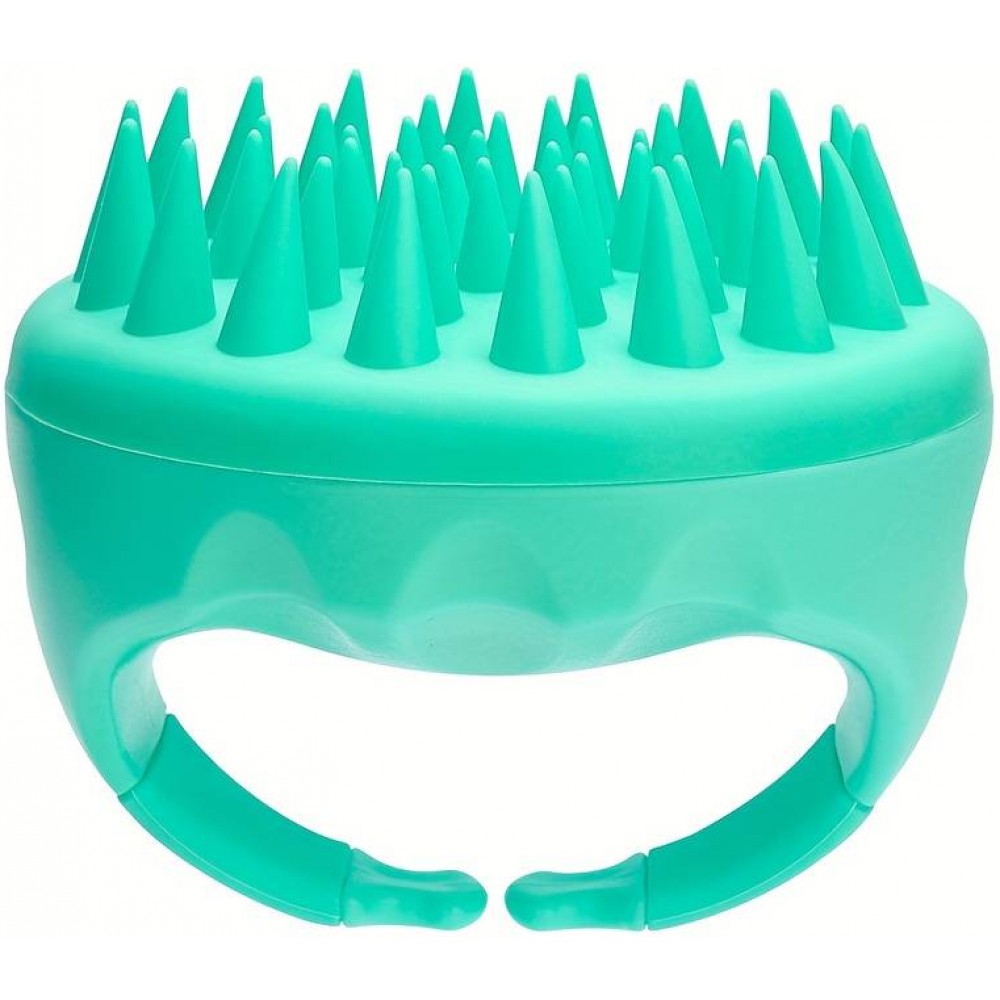 Brosse en silicone massage cuir chevelu - Vert menthe