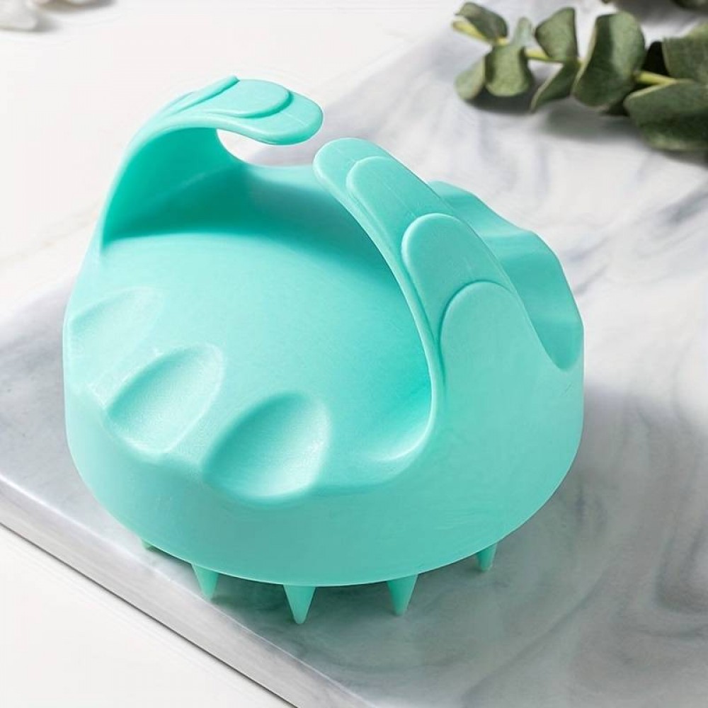 Brosse en silicone massage cuir chevelu - Vert menthe