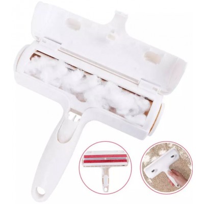 Brosse rouleau ramasse poils d'animaux / attrape peluche - Blanc