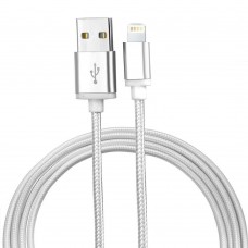 Câble iPhone (1m) Lightning vers USB-A - Nylon metal - Argent