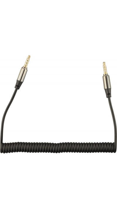 Câble musique à double prise - Connecteur jack 3,5 mm AUX extensible - Noir