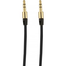 Câble stéréo double connexion AUX 3,5 mm - fiche audio + 1 mètre - Noir