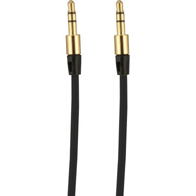 Câble stéréo double connexion AUX 3,5 mm - fiche audio + 1 mètre - Noir