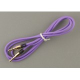 Câble stéréo double connexion AUX 3,5 mm - fiche audio + 1 mètre - Violet