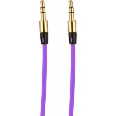 Câble stéréo double connexion AUX 3,5 mm - fiche audio + 1 mètre - Violet