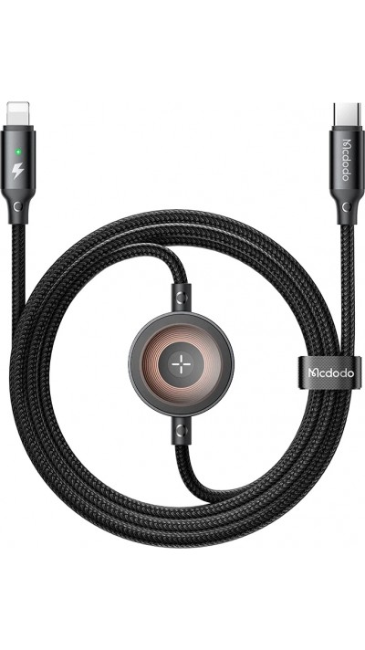 Câble (1.5 m) 2 en 1 USB-C vers Apple Watch et Lightning (60W) - Mcdodo - iPhone & Apple Watch