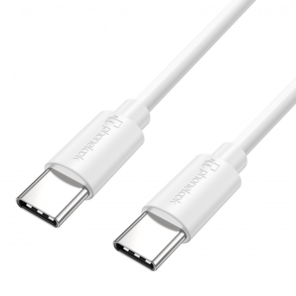 Câble (1 m) USB-C vers USB-C - PhoneLook - Blanc