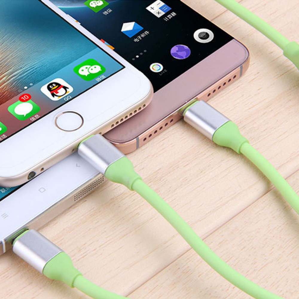 Câble chargeur 3 en 1 - Lightning / Micro-USB / USB-C vers USB-A - Vert