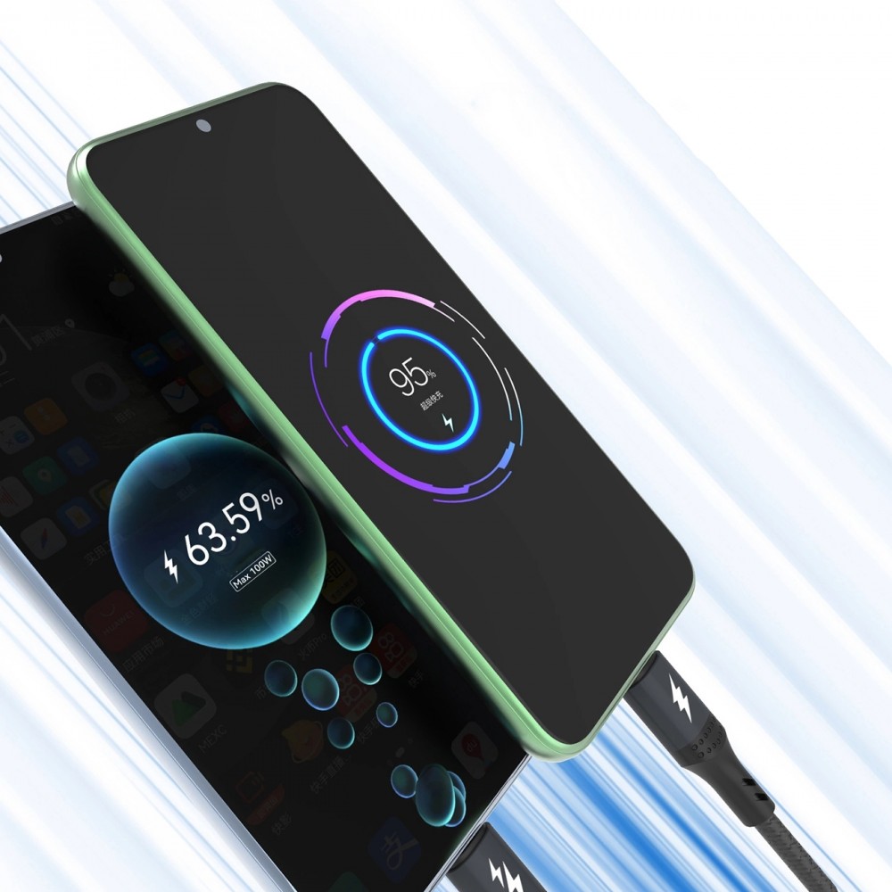 Câble 3 en 1 USB-A vers Micro USB + USB-C + Lightning 60W (1.2 m) Dudao L3E charge rapide - Noir
