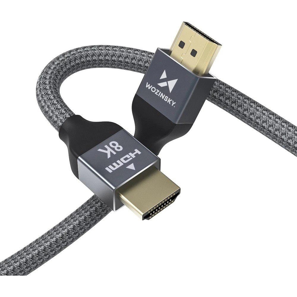 Câble HDMI 2.1 8K 60 Hz 48 Gbps / 4K 120 Hz / 2K 144 Hz (1 m) Wozinsky - Argent