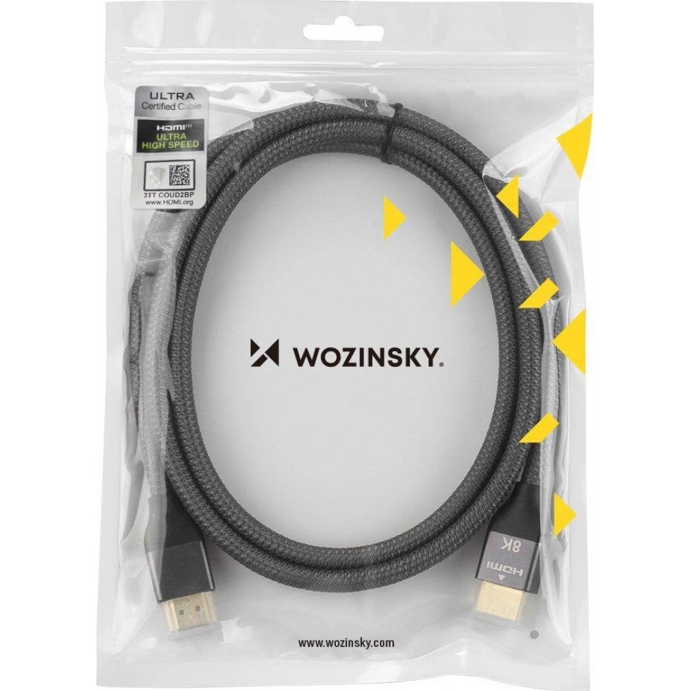 Câble HDMI 2.1 8K 60 Hz 48 Gbps / 4K 120 Hz / 2K 144 Hz (1 m) Wozinsky - Argent